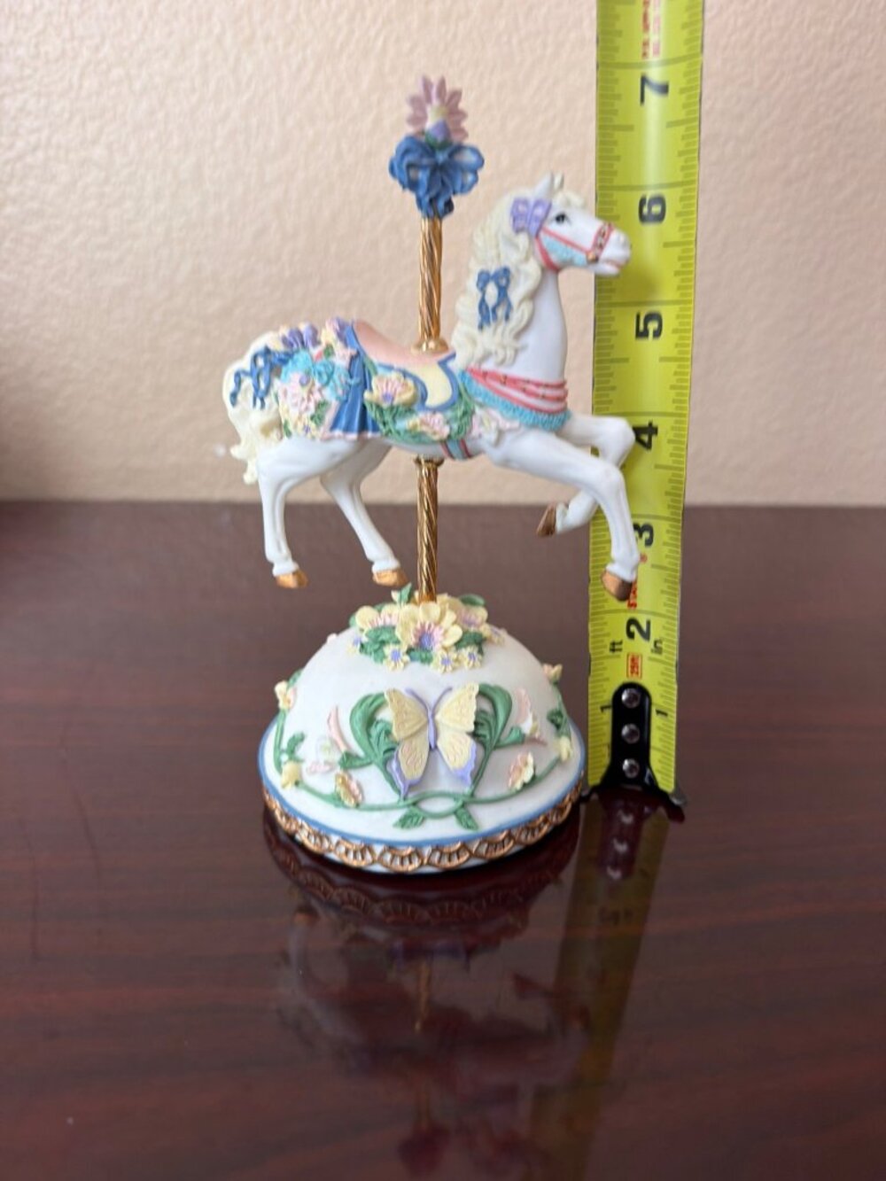 SFMB Spring Horse Carousel Music Box NIB Plays Younger Than Springtime 4" - Picture 5 of 17